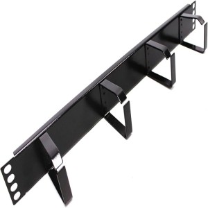 Pannello guidacavi 1U con 4 anelli Nero