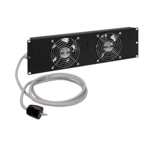 Ventilaz. 2 ventole con cavo e presa 3U Nero