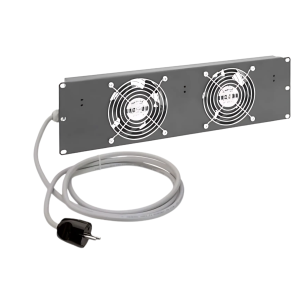 Ventilaz. 2 ventole con cavo e presa 3U Grigio