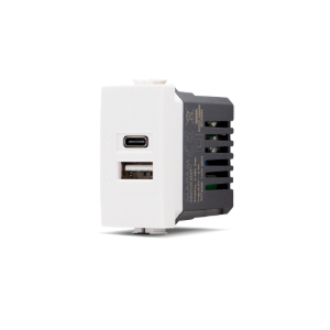 Presa USB 2.4A A+C T3 JOY 533B Bianco