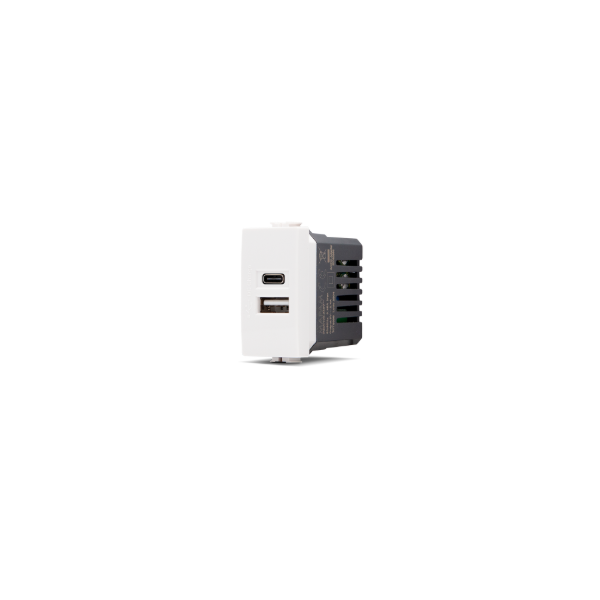 Presa USB 2.4A A+C T3 JOY 533B Bianco