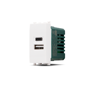 Presa USB 2.4A A+C T2 GEM 633B Bianco