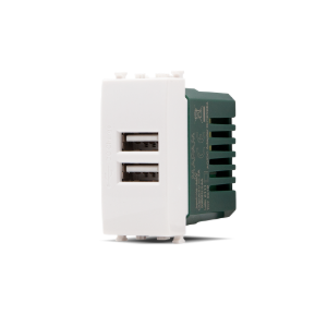 Doppia Presa Usb 2A T2 GEM 621B Bianco