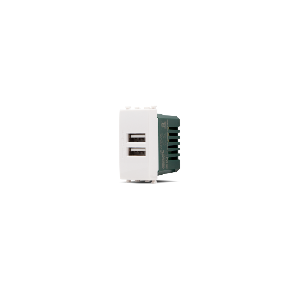 Doppia Presa Usb 2A T2 GEM 621B Bianco