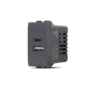 Presa USB 2.4A A+C T1 ART 833N Nero