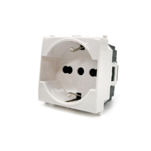 Presa Schuko Unel 3.0 T2 GEM 614B Bianco