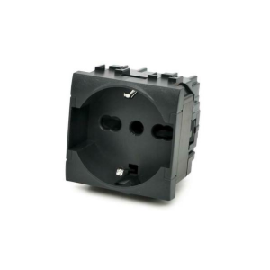 Presa Schuko Unel 16A-250V T1 ART 814N Nero